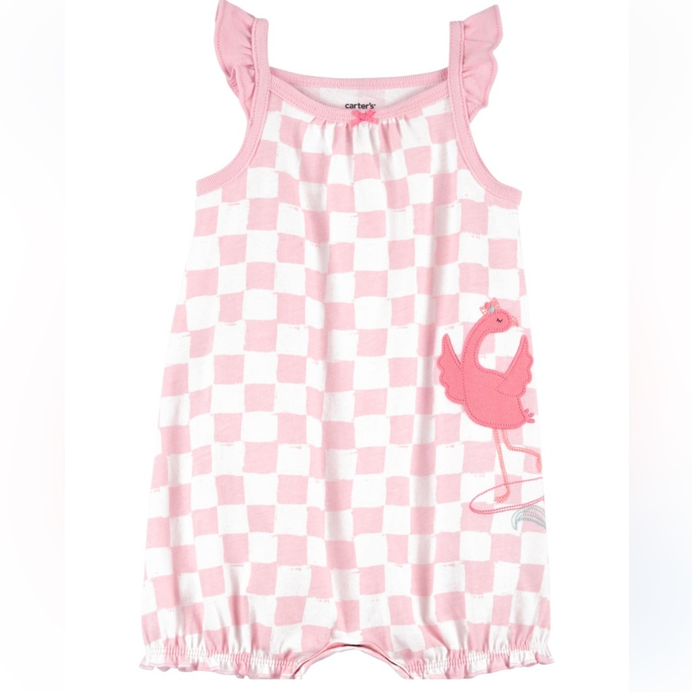 NWT Carter's Baby Girl 1-Piece Flamingo Romper